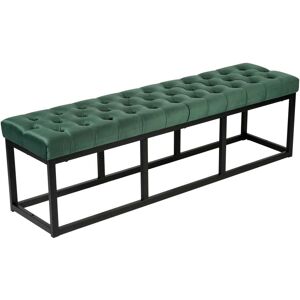 CLP Banquette avec cadre en metal et assise en velours Vert