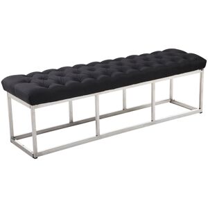 CLP Banquette avec pieds en Metal assise en tissu Noir