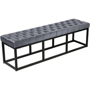 CLP Banquette avec cadre en metal et assise en velours Gris