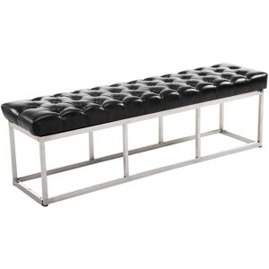 CLP Banquette avec pieds en Metal assise en similicuir Noir