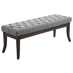 CLP Banquette avec pieds en bois assise en tissu Gris