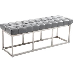 CLP Banquette avec pieds en Metal assise en similicuir Gris