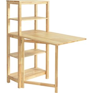 SoBuy Table a manger avec etagere et plateau rabattable en bois d'hevea