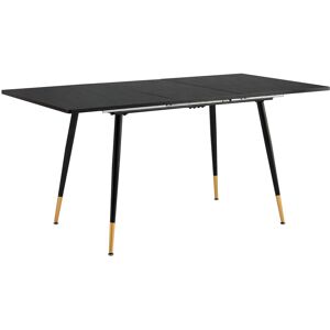 Urban Meuble Table de salle a manger rectangulaire scandinave noir chic extensible