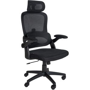 CLP Fauteuil de bureau avec soutien lombaire en microfibre Noir