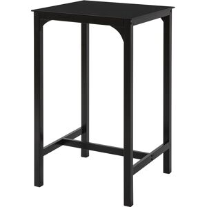 SoBuy Table de bar en verre et metal noir