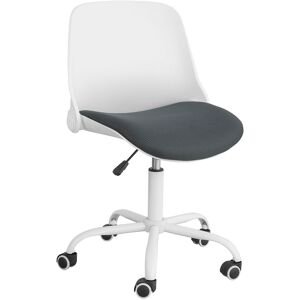 SoBuy Chaise de bureau a roulettes en metal blanc