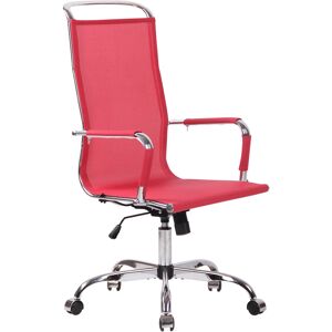 CLP Chaise de bureau reglable pivotant en microfibre Rouge