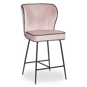 Menzzo Chaise de bar velours rose