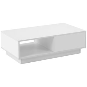 Urban Meuble Table basse haute brillance rectangulaire blanche avec lumiere LED