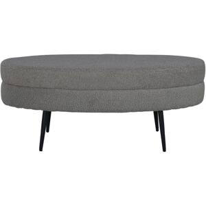 ebuy24 Banc contemporain forme ovale en tissu boucle gris