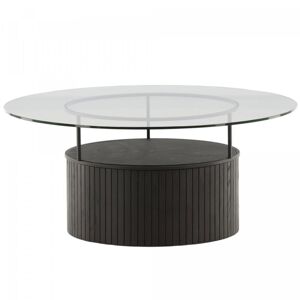 Meubles & Design Table basse design en metal noir avec plateau en verre