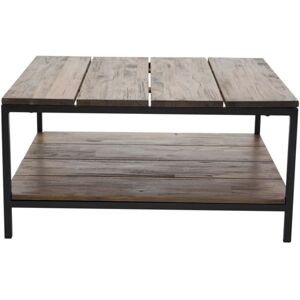 Meubles & Design Table basse carree 2 plateaux en bois massif