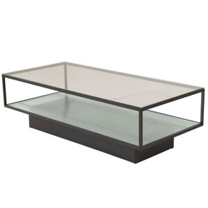 Meubles & Design Table basse moderne en metal avec plateau en verre