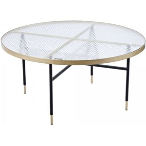 Meubles & Design Table basse en metal dore avec plateau en verre