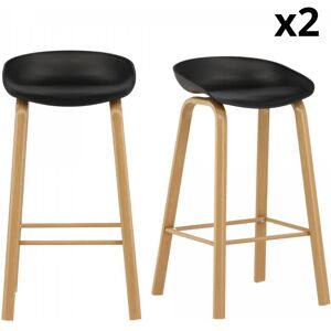 Meubles & Design Lot de 2 tabourets de bar en metal noir