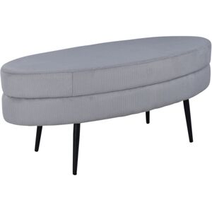 ebuy24 Banc oval tendance en velours côtele gris