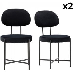 Meubles & Design Lot de 2 chaises modernes en velours noir