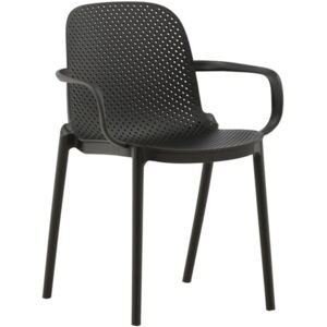 Meubles & Design Lot de 2 chaises modernes en plastique durable noir