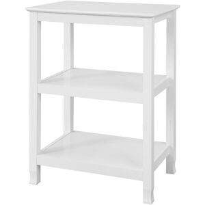 SoBuy Table console effet bois blanc avec 2 etageres