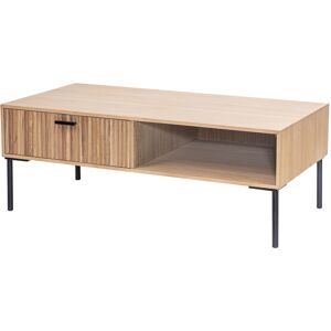 Nordlys Table basse 1 tiroir en fresne et metal