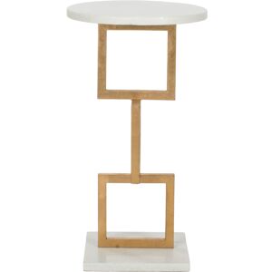 Safavieh Table d'appoint Fer&Marbre en Blanc ; or, 30 X 30 X 60 cm