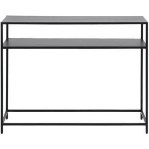 Hellin Console rectangulaire double plateau en metal noir L100