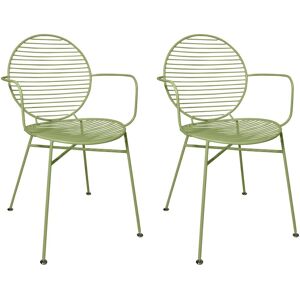 Now s Home Lot de 2 fauteuils de table en metal vert