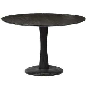 Moloo BANGALORE-Table repas ronde Diam 120 cm, bois de Manguier massif noir