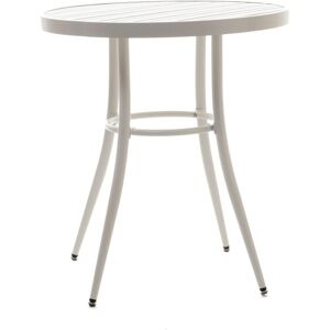 Hellin Table de jardin ronde en aluminium blanc D70