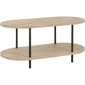 Hellin Table basse en bois de manguier a double plateau et en metal