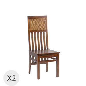 MOYCOR Set de 2 chaises en bois marron