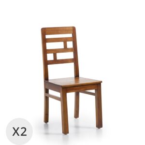 MOYCOR Set de 2 chaises en bois marron