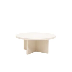 Decowood Table basse ronde en microciment blanc casse de Ø60x33cm