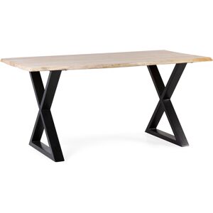 MOYCOR Table a manger 6 personnes en bois et fer bicolore, L 160 cm