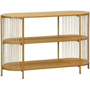 Unimasa Console d'entree en bois, metal et corde 3 plateaux 142x42x80cm