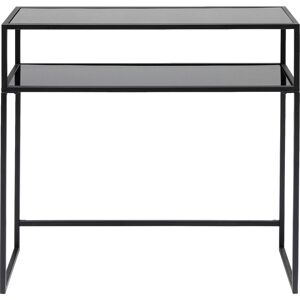 Kare Design Console en verre et acier noir