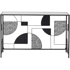 Kare Design Console en verre et acier noir