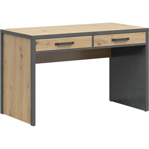 Petits meubles Bureau 2 tiroirs stratifies naturel et gris