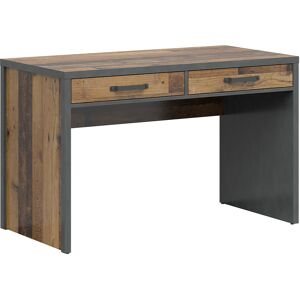 Petits meubles Bureau 2 tiroirs stratifies naturel et gris