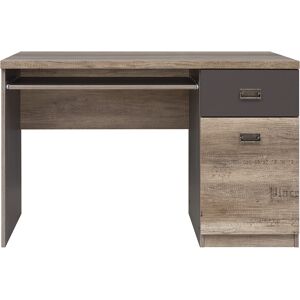 Petits meubles Bureau 1 porte 1 tiroir stratifies naturel et gris