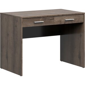 Petits meubles Bureau 2 tiroirs stratifies naturel fonce