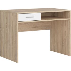 Petits meubles Bureau 1 tiroir stratifies naturel et blanc