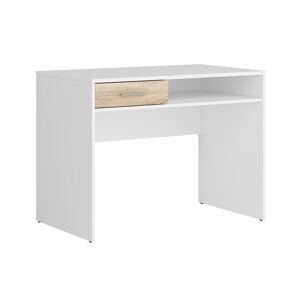 Petits meubles Bureau 1 tiroir stratifies naturel et blanc