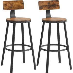 VASAGLE Tabourets de bar industriels lot de 2 marron rustique et noir