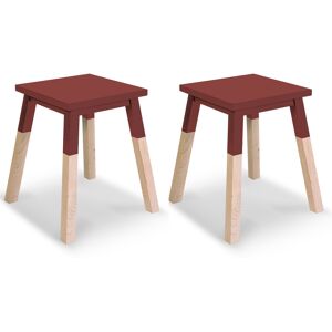 MON PETIT MEUBLE FRANCAIS 2 tabourets laques en frene, assise 35 cm