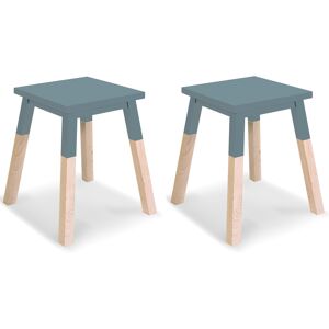 MON PETIT MEUBLE FRANCAIS 2 tabourets laques en frene, assise 35 cm