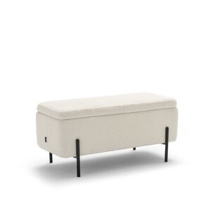 Drawer Banc coffre en tissu bouclette et metal L100cm blanc