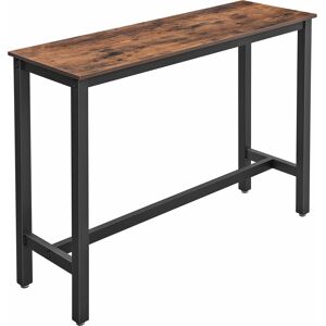 VASAGLE Table de bar cuisine effet bois marron rustique et noir