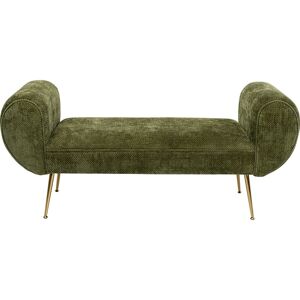 Kare Design Banc 2 places en velours vert et acier dore